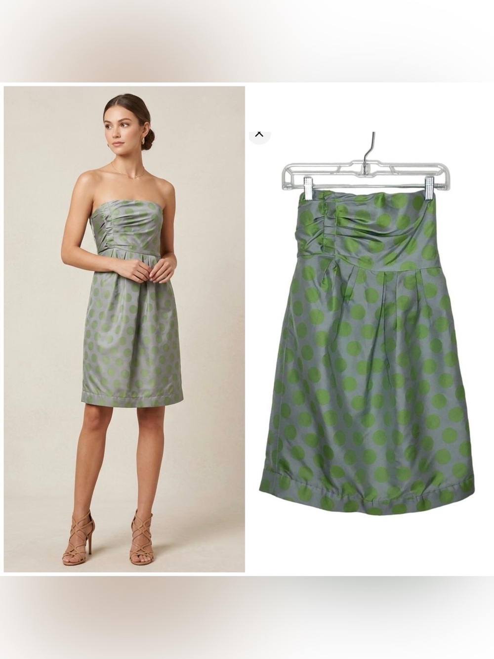 Vera Wang Lavender Label strapless green dress